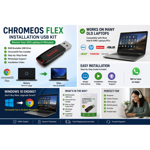 ChromeOS Flex Installation USB Kit for Old Laptops (8GB USB Drive) ChromeOS Flex Installation USB Kit for Old Laptops (8GB USB Drive)